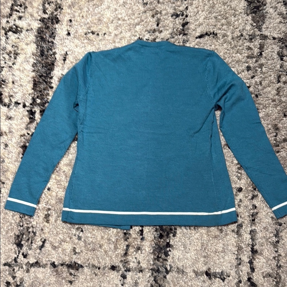 Storm Blue Ribbed Sleeveless Tank Top with Sweater - Picture 5 of 7